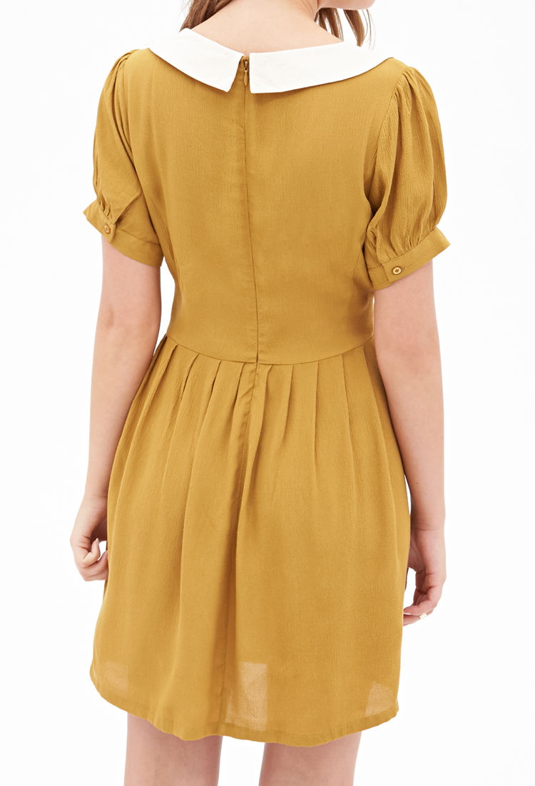 yellow peter pan collar dress