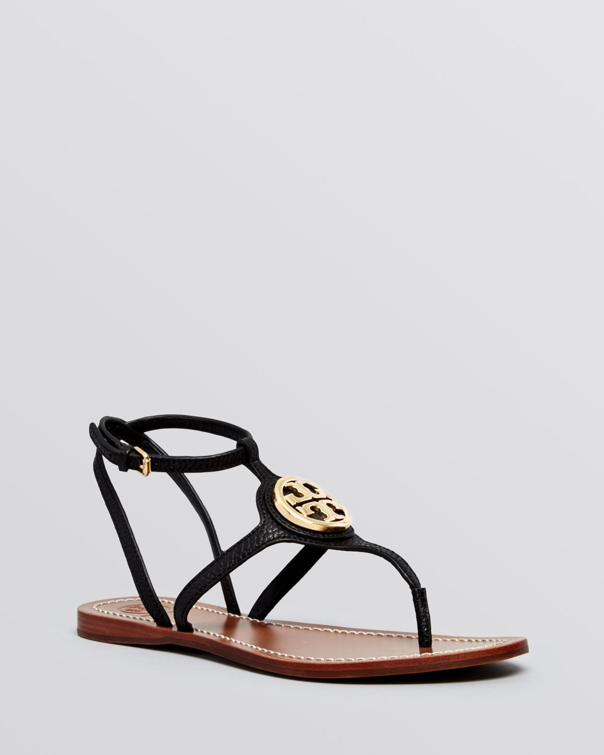 tory burch black flat sandals