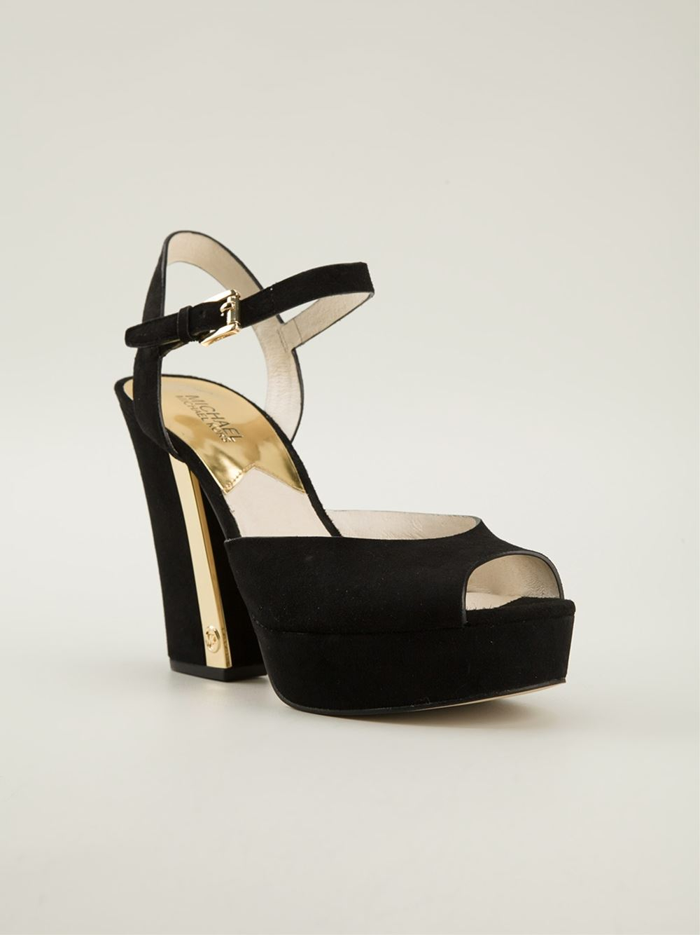 MICHAEL Michael Kors Chunky Block Heel Sandals in Black - Lyst