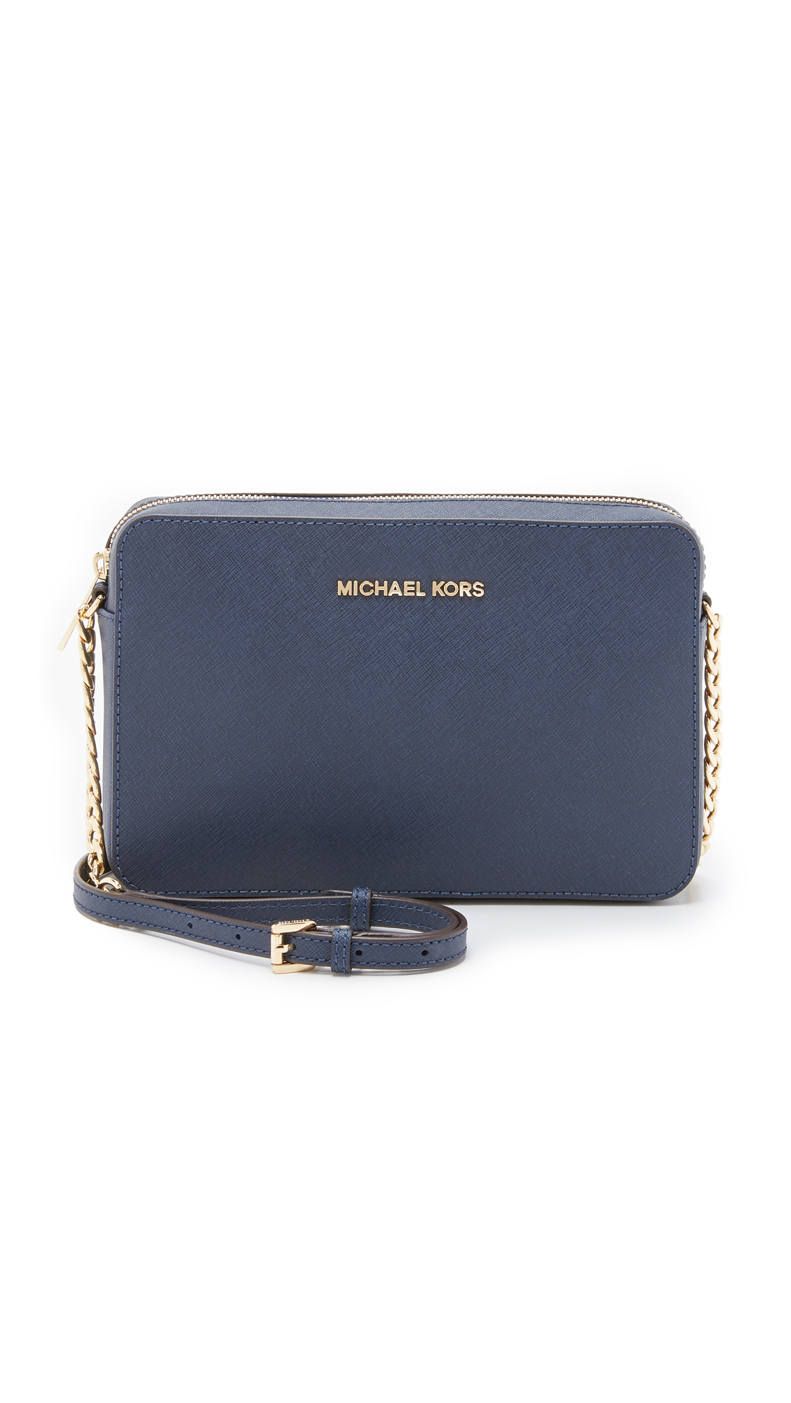 MICHAEL Michael Kors Jet Set Travel Leather Cross-Body Bag in Blue
