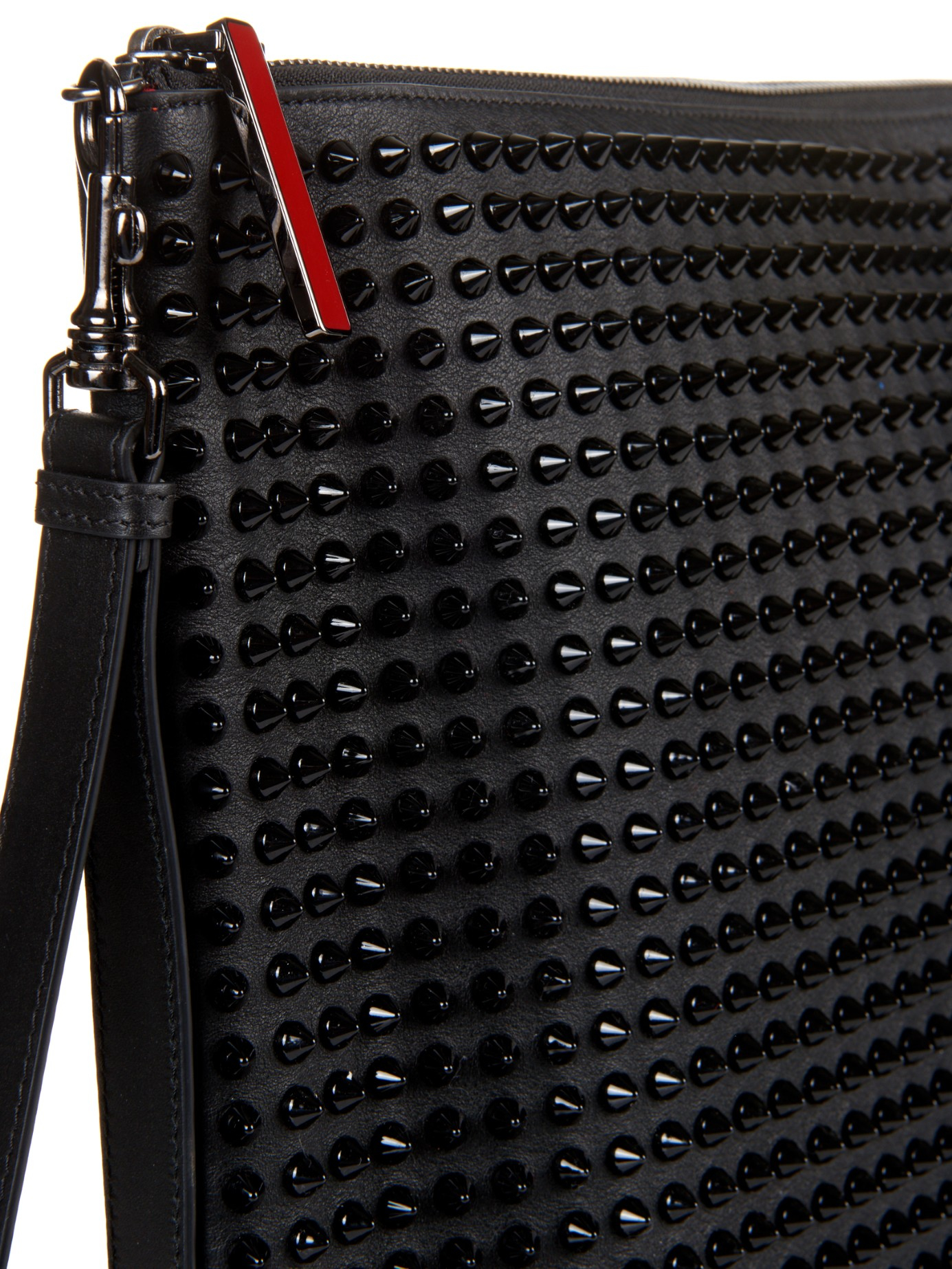 Christian Louboutin Peter Spiked Leather Pouch in Black for Men