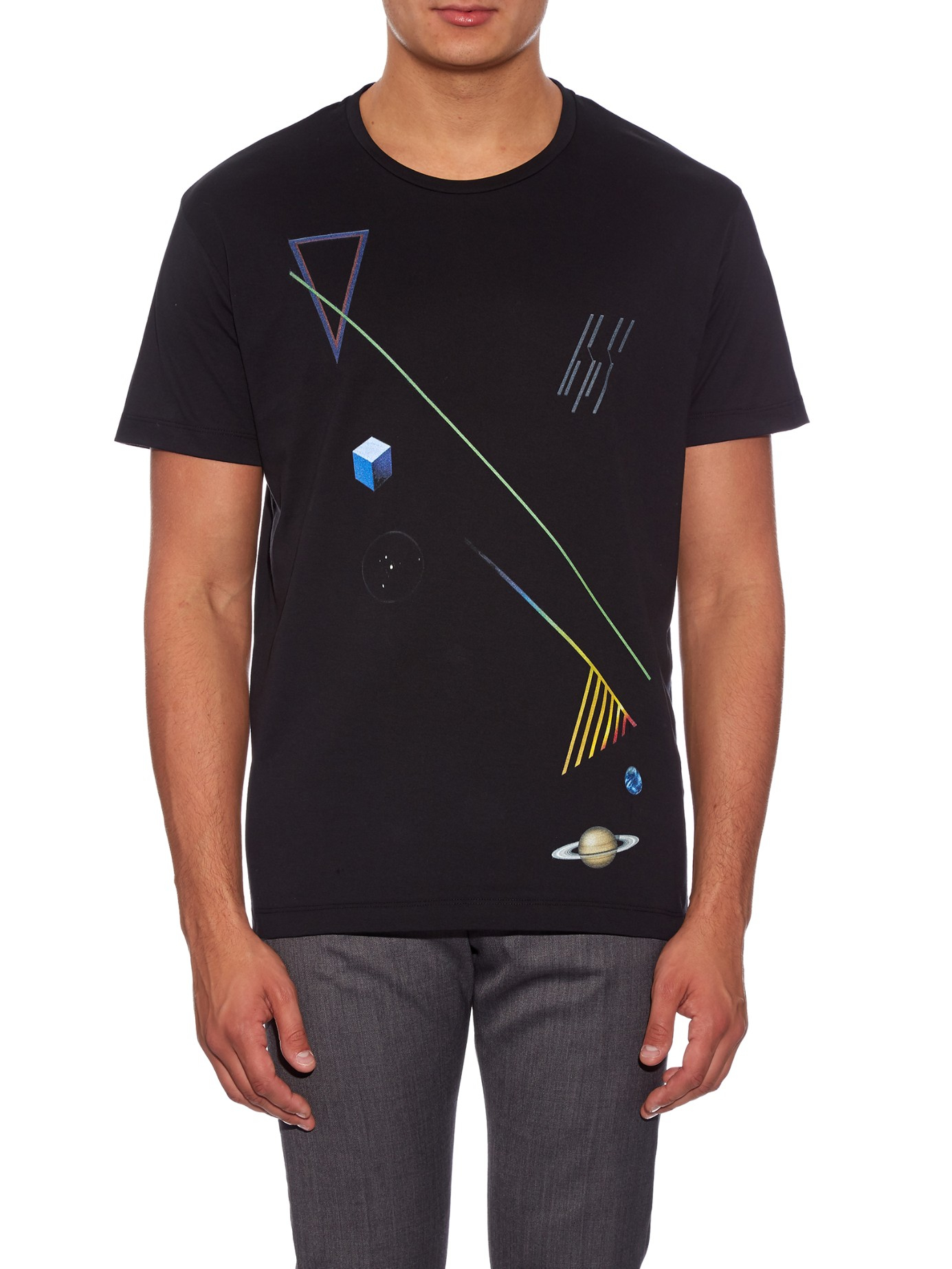 Solar System Print Cotton Jersey T Shirt