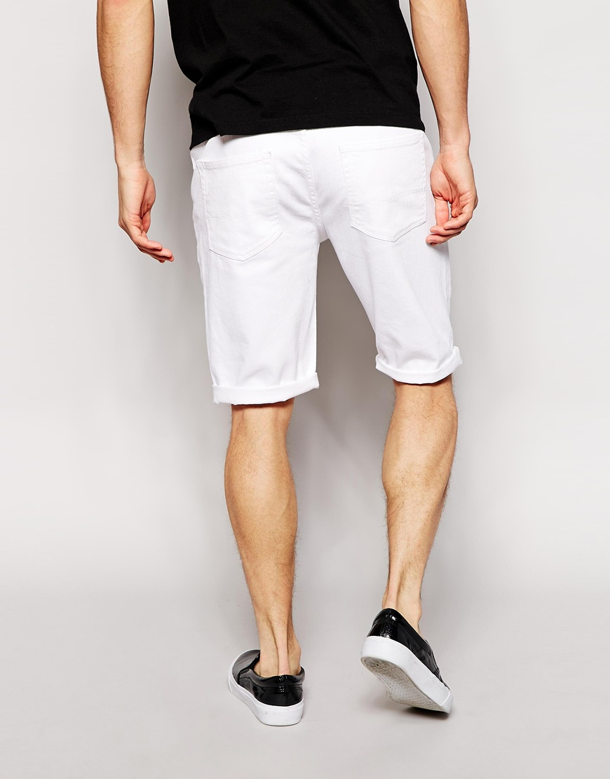 white jeans shorts mens