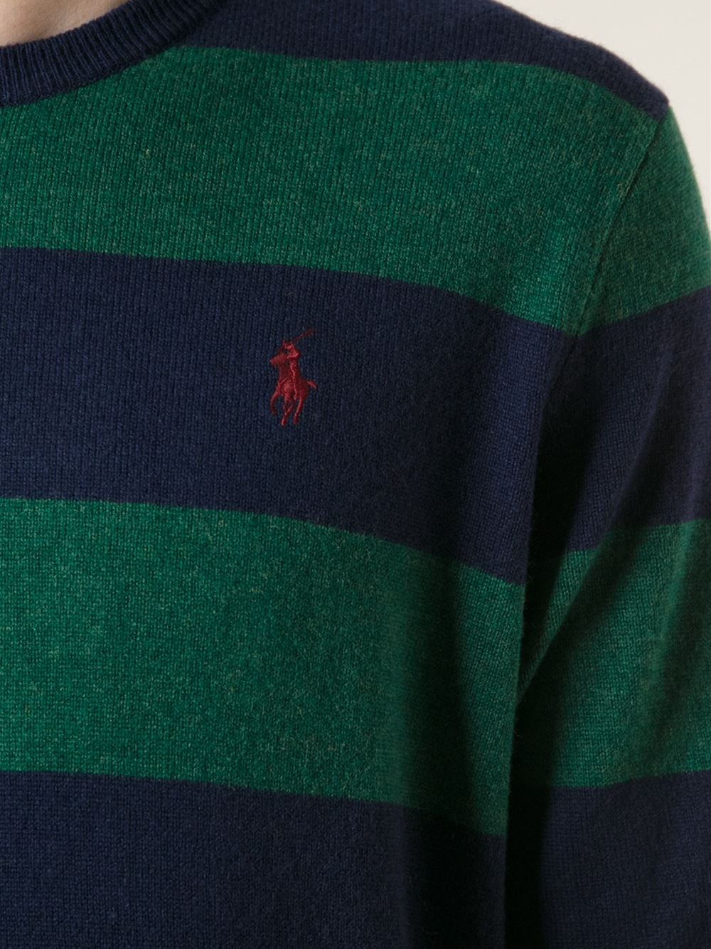 Polo Ralph Lauren Striped Sweater in Green for Men | Lyst