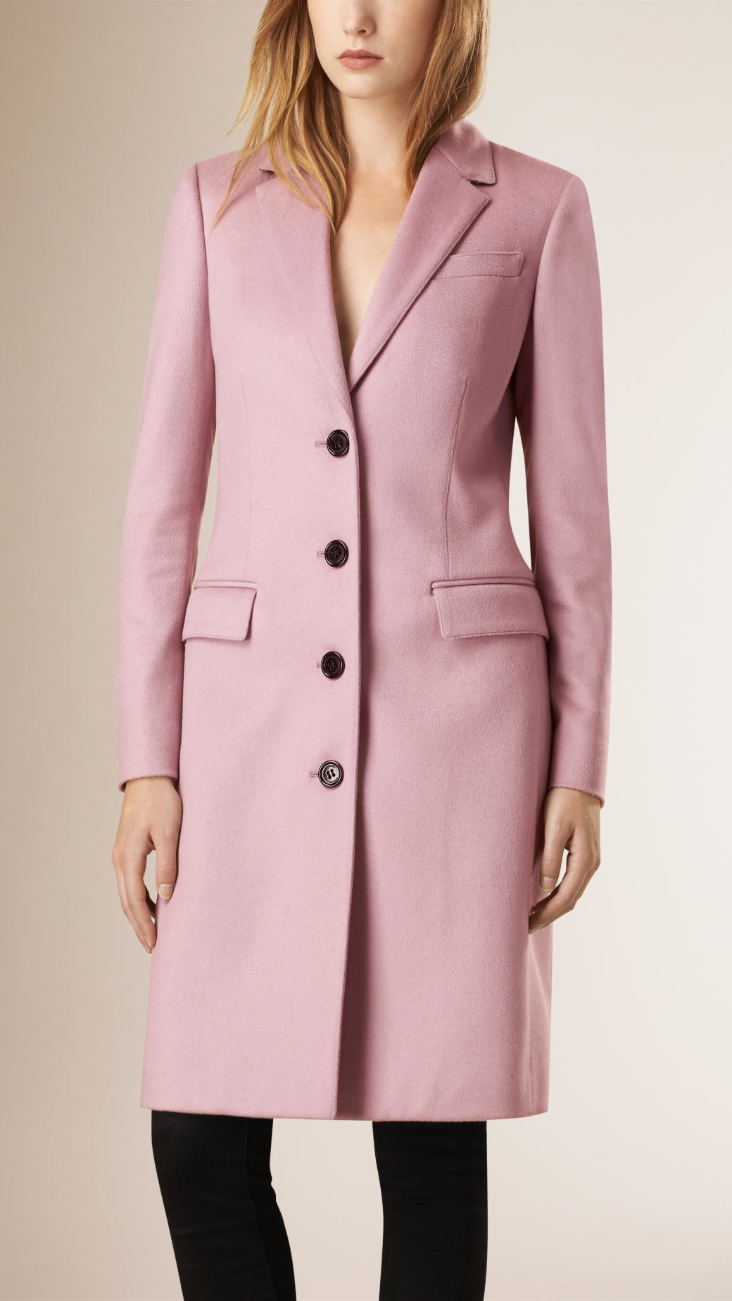 Burberry Cashmere Tailored Coat in Pink 