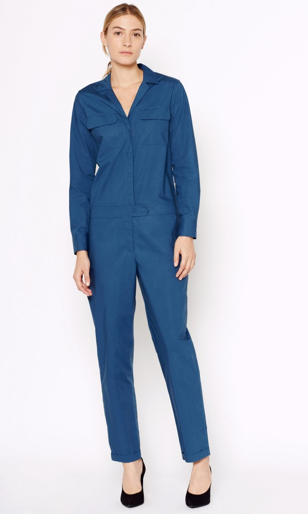 blue cotton jumpsuit