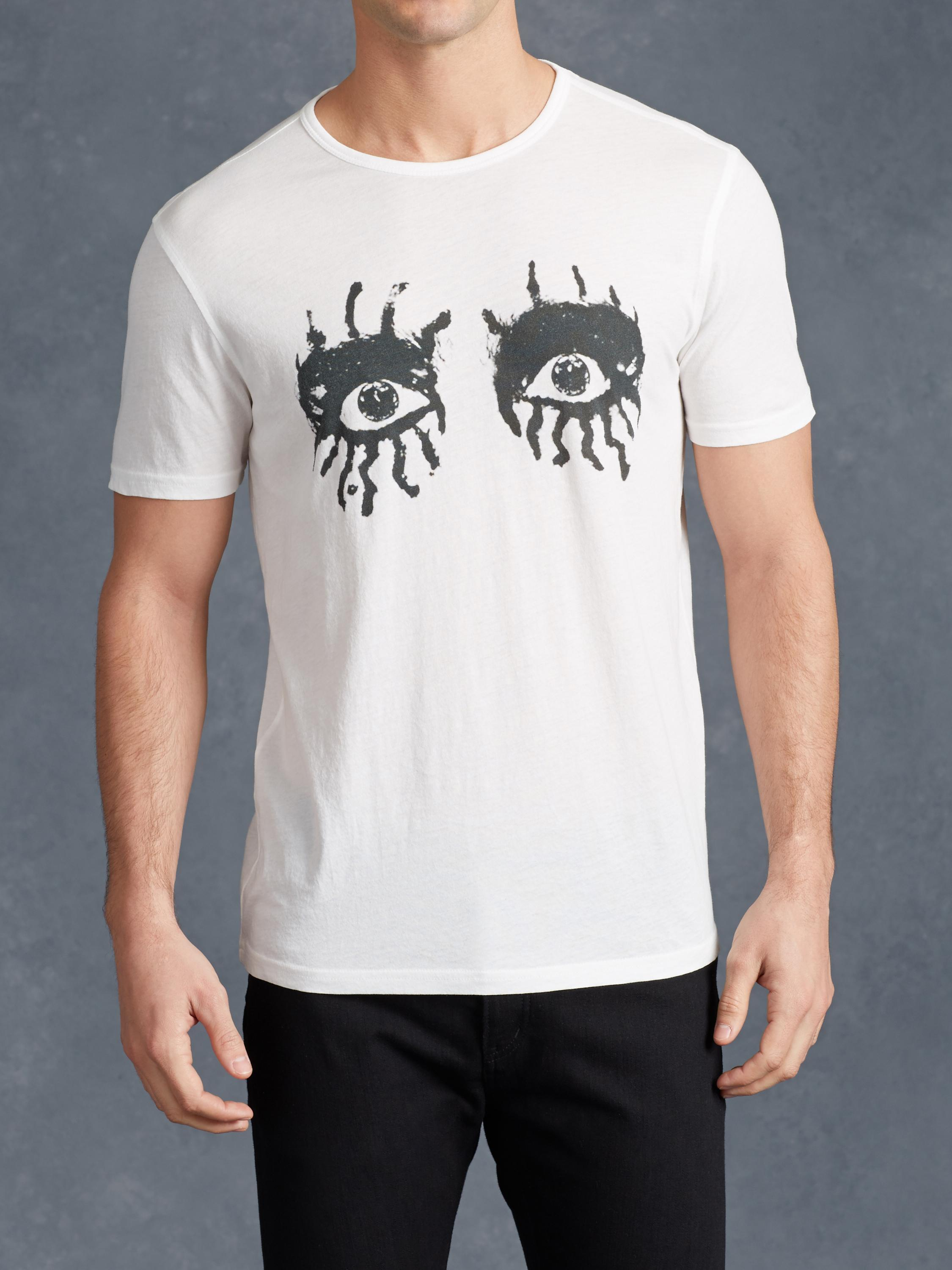 John Varvatos Alice Cooper Eyes Graphic Tee in White for Men | Lyst