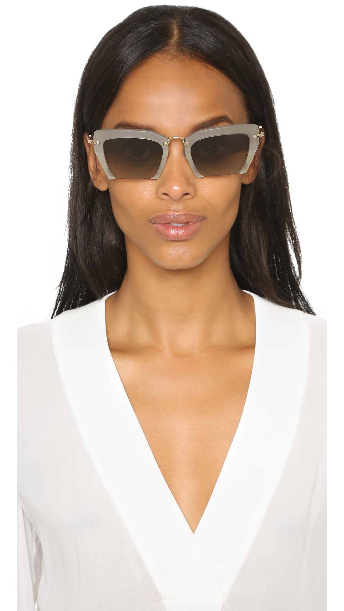 miu miu light greygreen gradient cut frame sunglasses blackgrey gradient gray product 1 202861572 normal