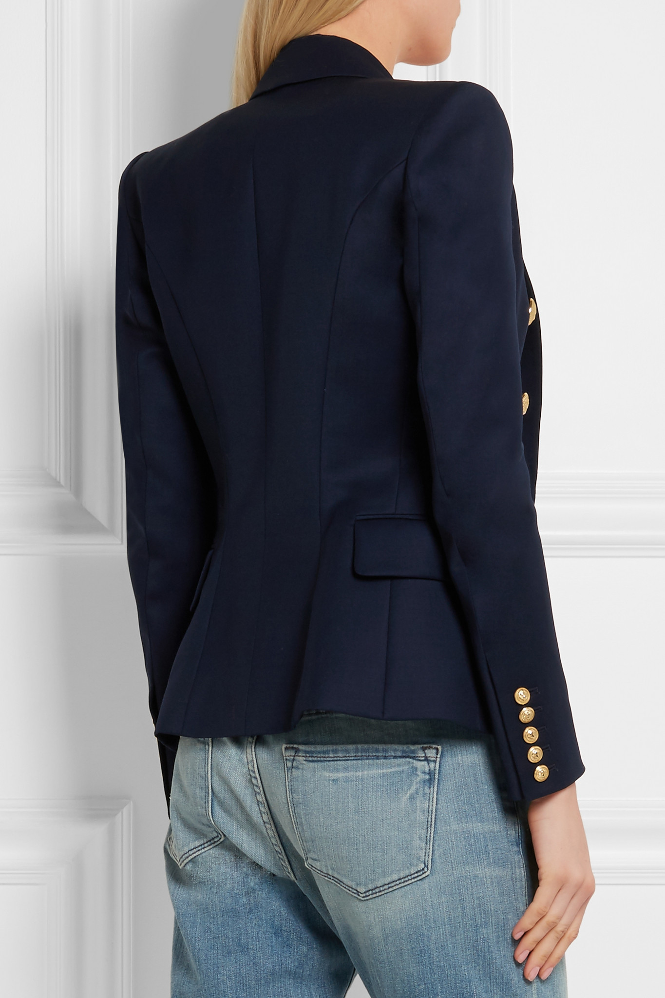 navy balmain blazer
