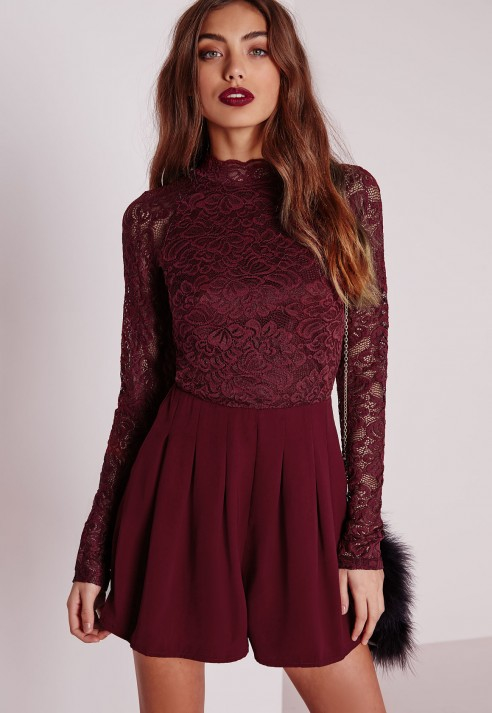 burgundy playsuit