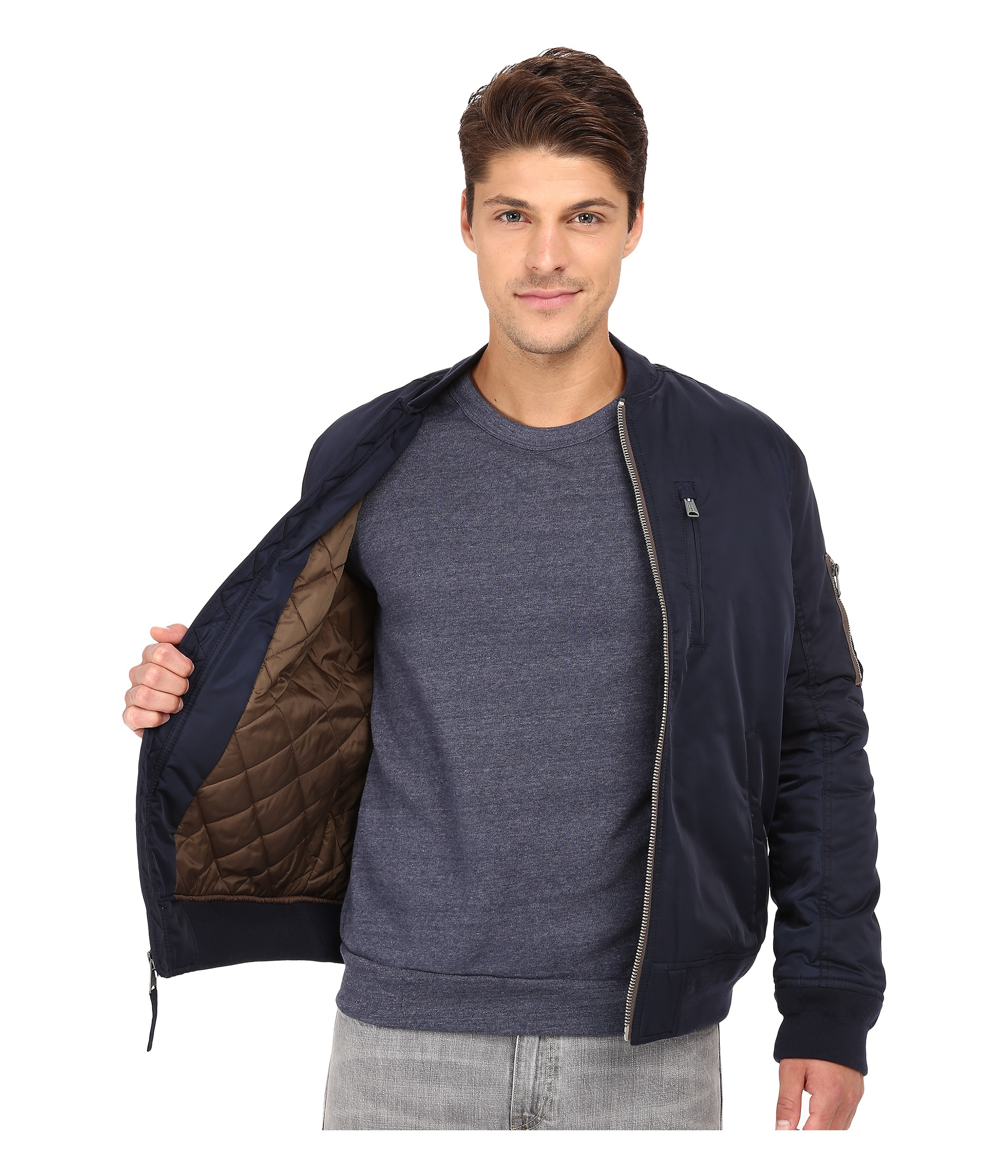 lucky brand quilted bomber jacket