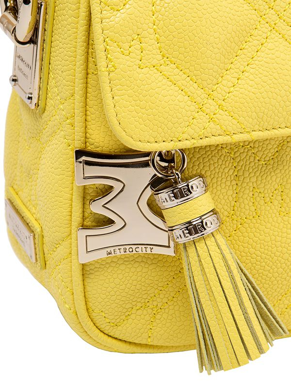 Metrocity Quilted Leather Shoulder Bag in Yellow