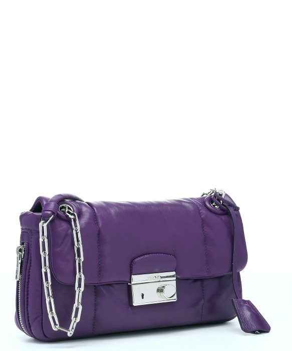 Prada Violet Quilted Lambskin Chain Link Shoulder Bag in Purple ...  