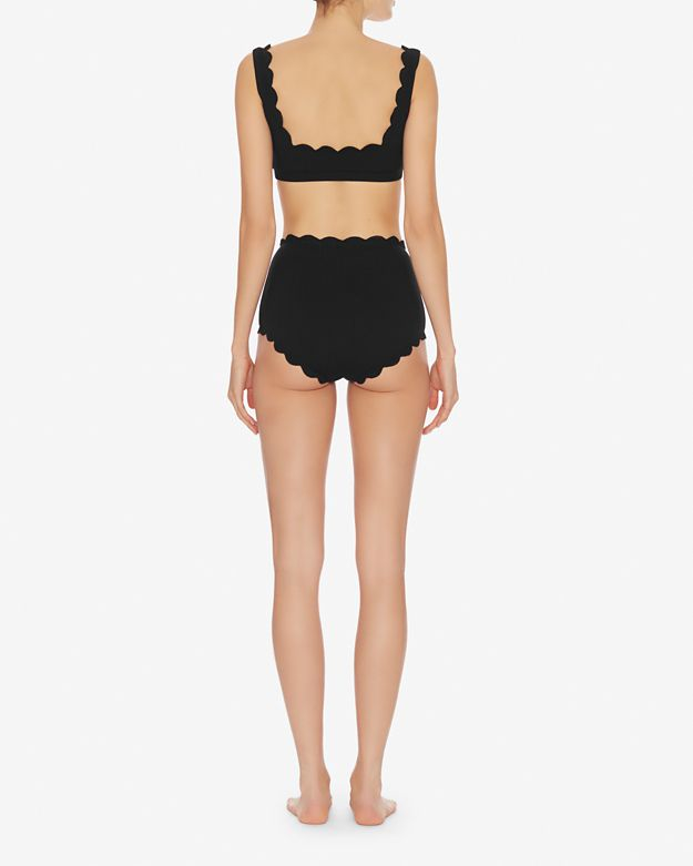 scalloped high waisted bikini