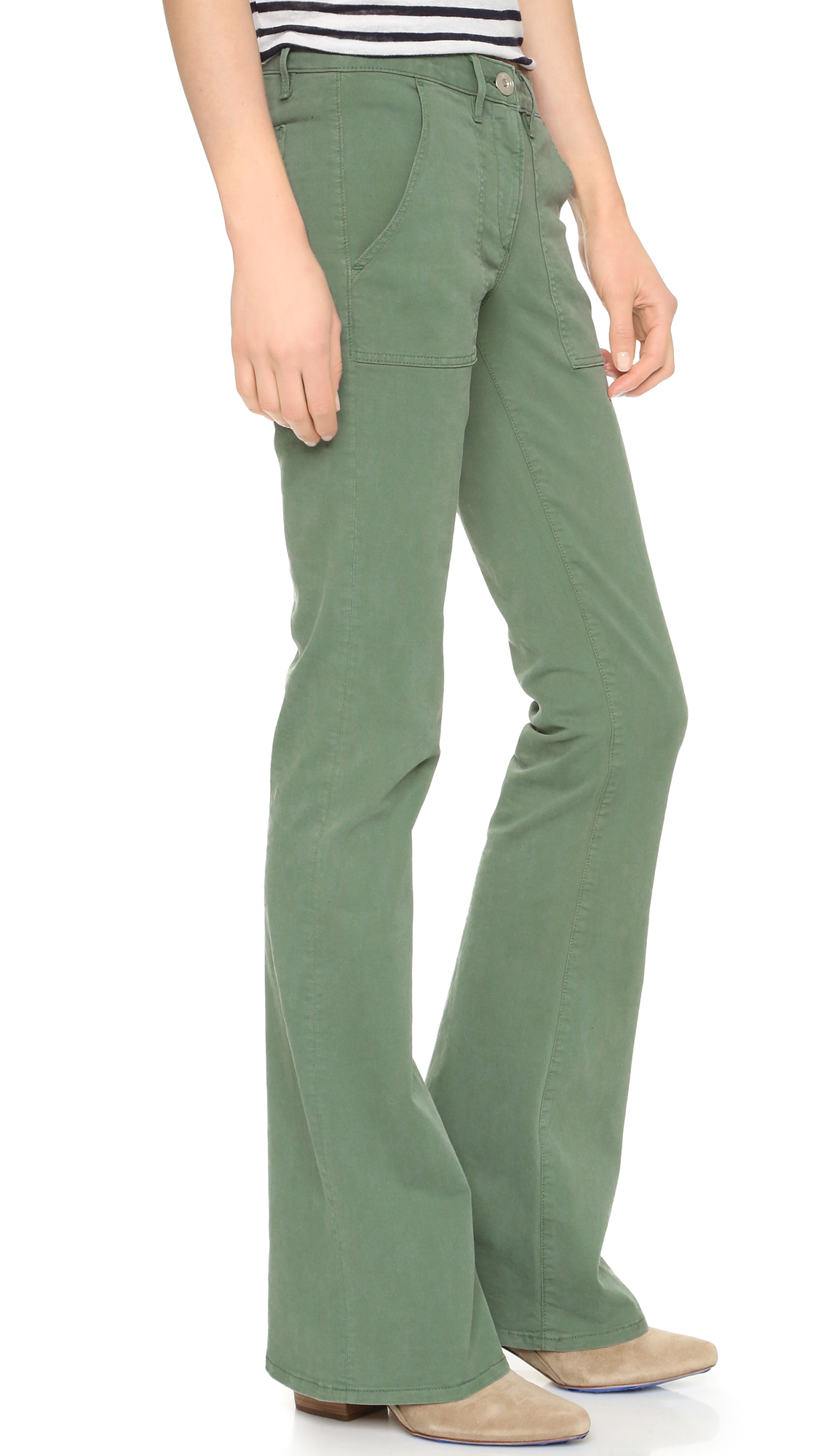 Lyst - 3X1 W2 Military Flare Pants in Green