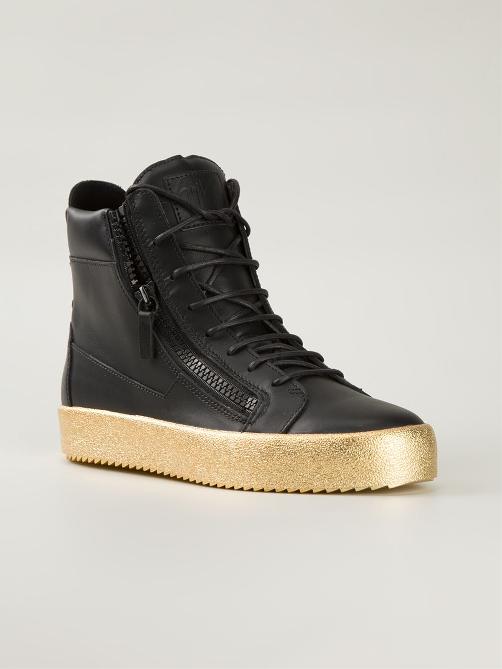 Giuseppe Zanotti Golden Sole High-Top Sneakers in Black for Men | Lyst