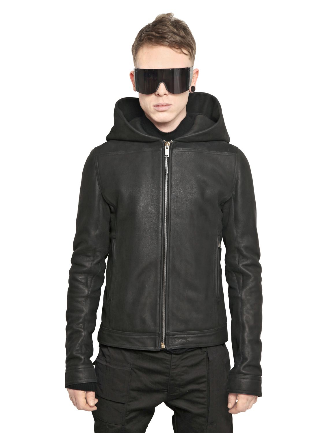 heavy leather biker jacket