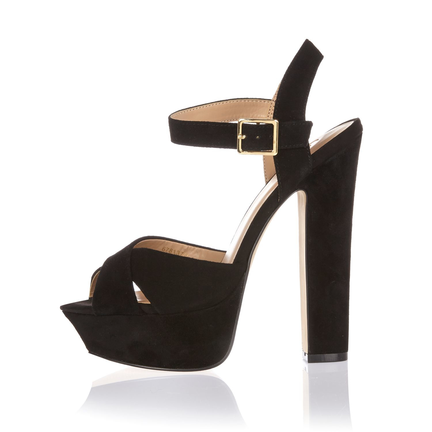 black suede platform