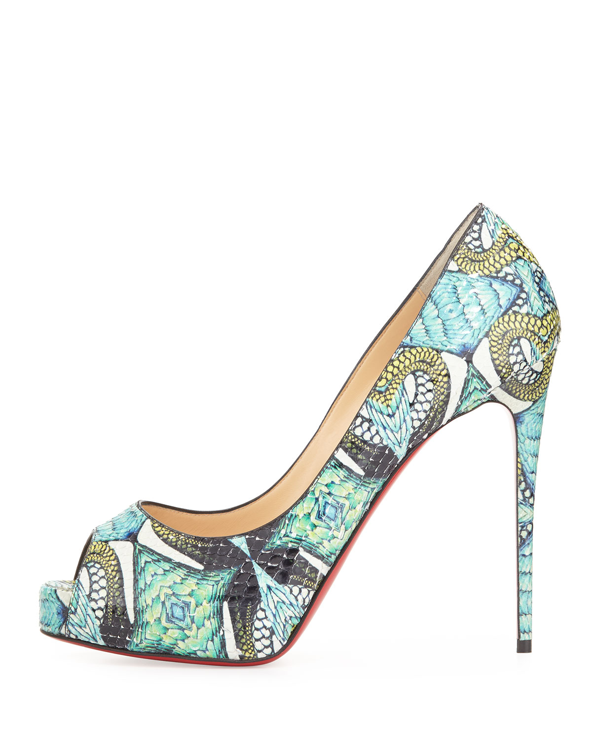 Christian Louboutin Very Prive Python Pumps in Red (Blue) - Lyst