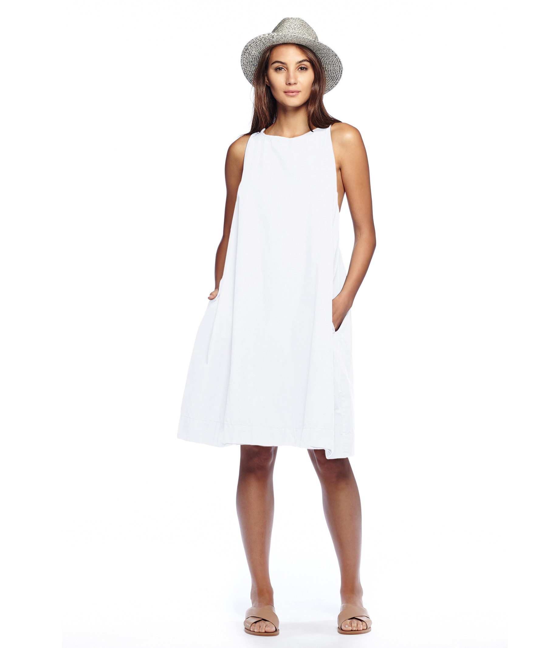 Michael Stars Cotton Poplin Midi Dress in White | Lyst