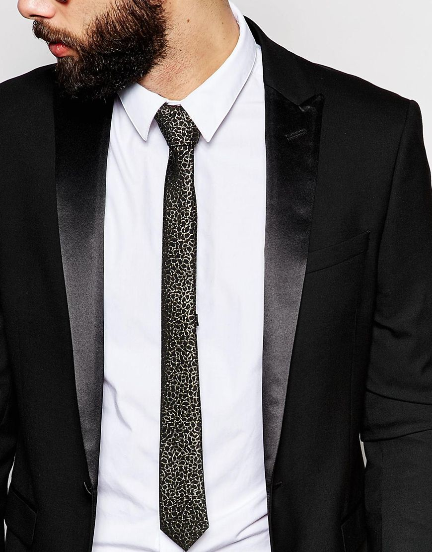 mens leopard print tie