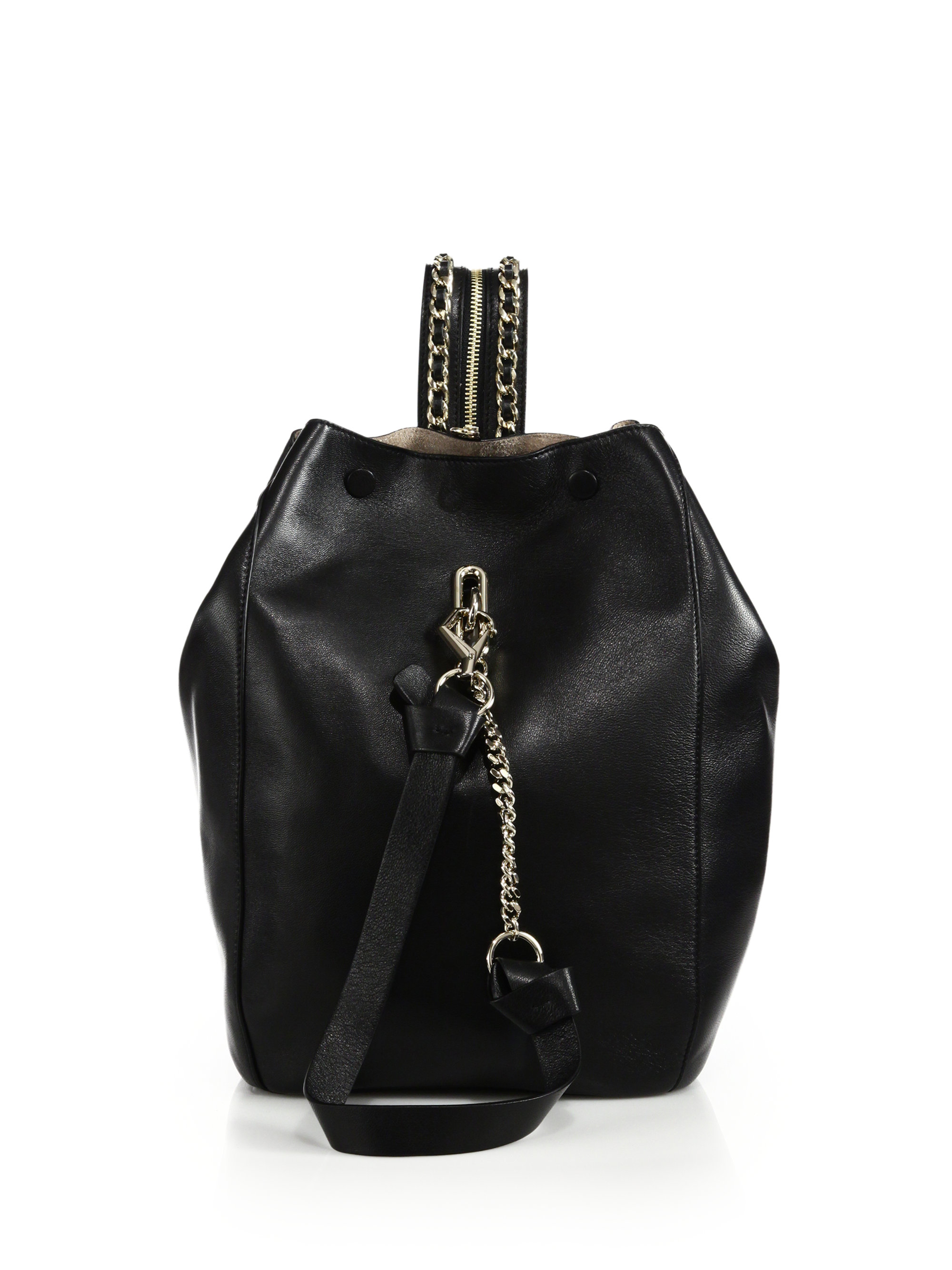 Jimmy choo Echo Medium Convertible Leather Backpack in Black | Lyst