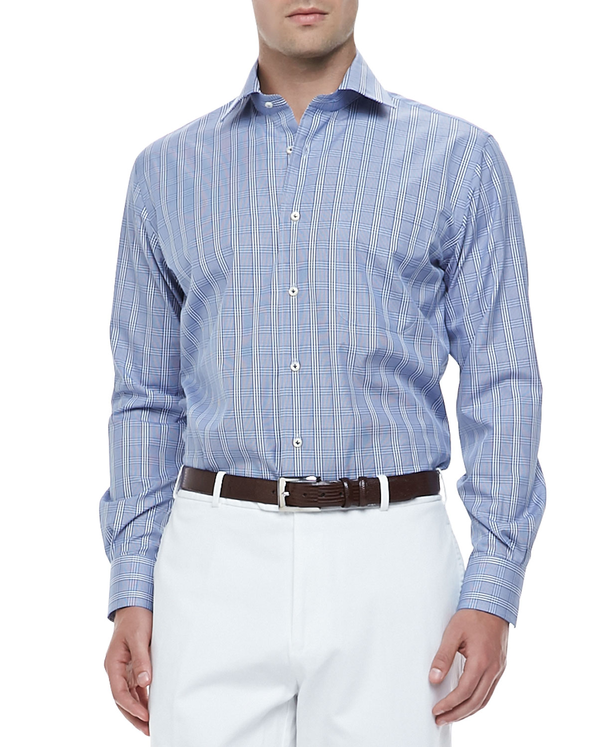 Peter Millar Cotton Vecchio Check Sport Shirt in Navy (Black) for Men - Lyst