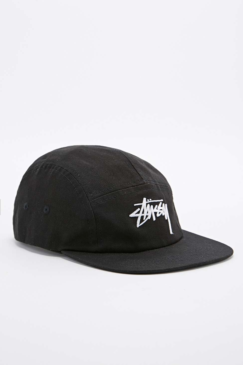 Stussy 5 Panel Cap In Black For Men Lyst Uk