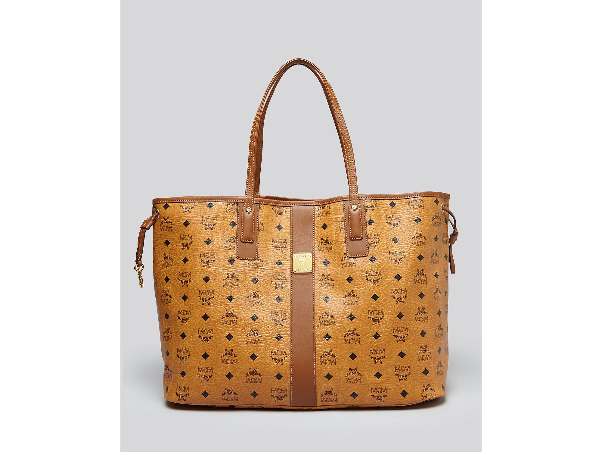 mcm liz large shopper bag cognac