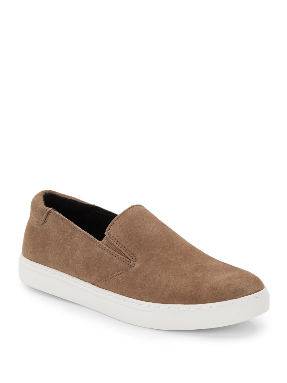 Kenneth cole Kit Suede Slip-on Wedge Sneakers in Natural | Lyst
