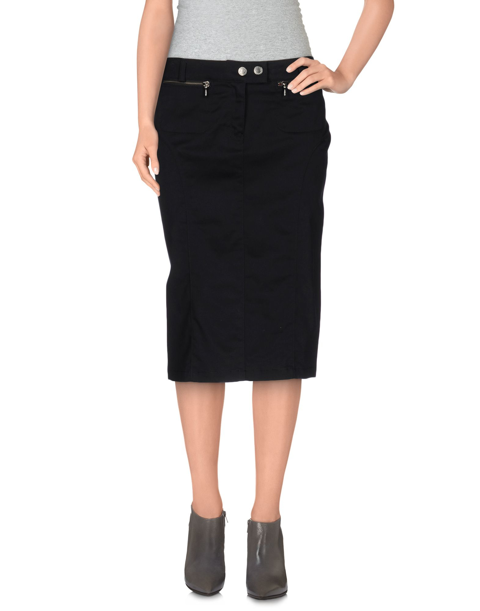 Lyst - Armani Jeans Knee Length Skirt in Black