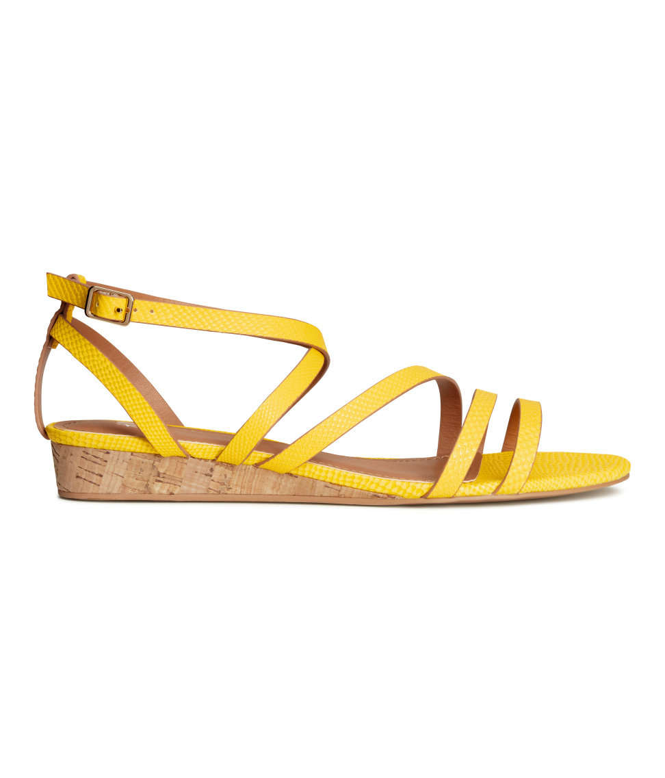 h&m yellow heels