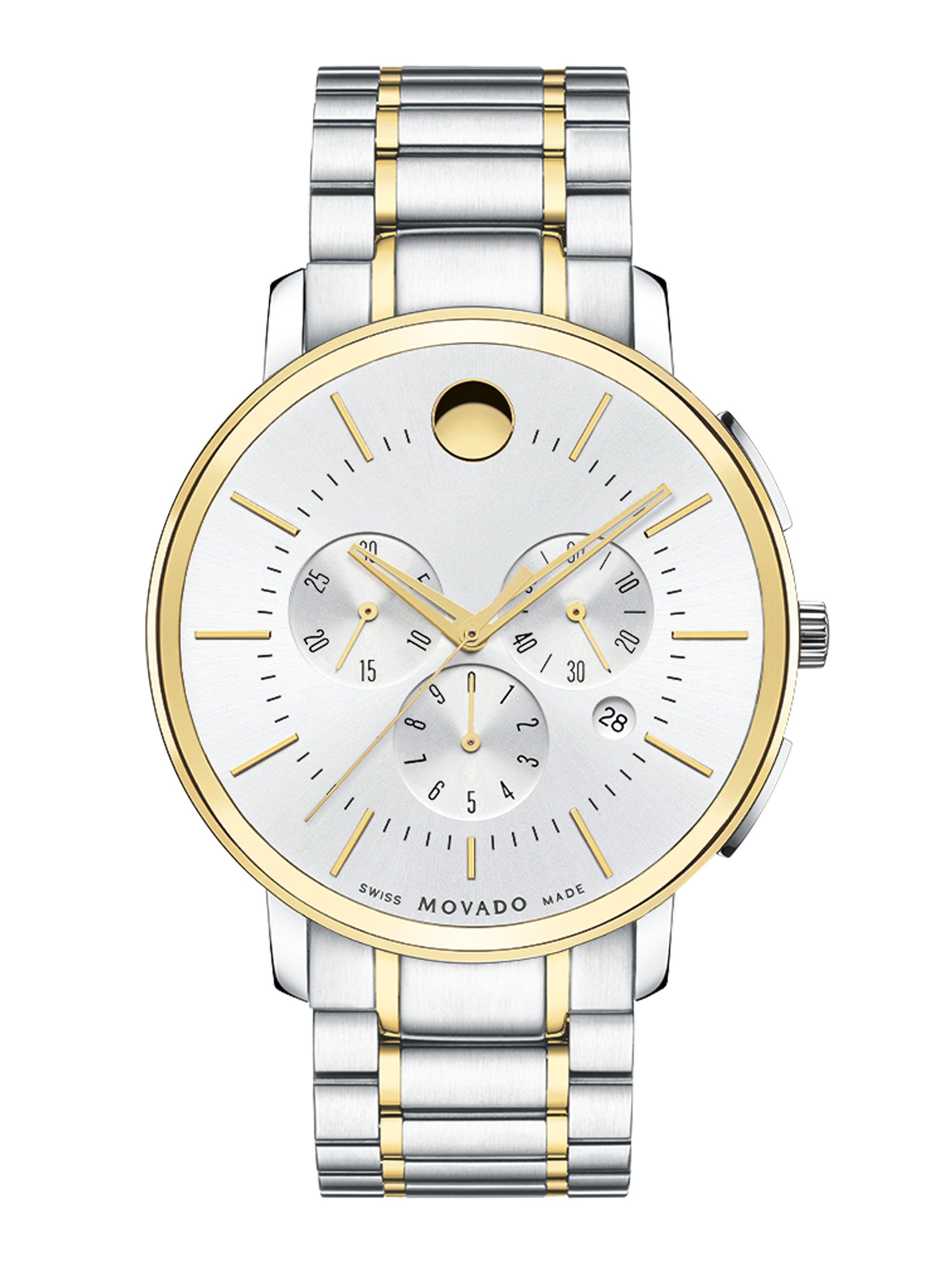 movado watch silver and gold