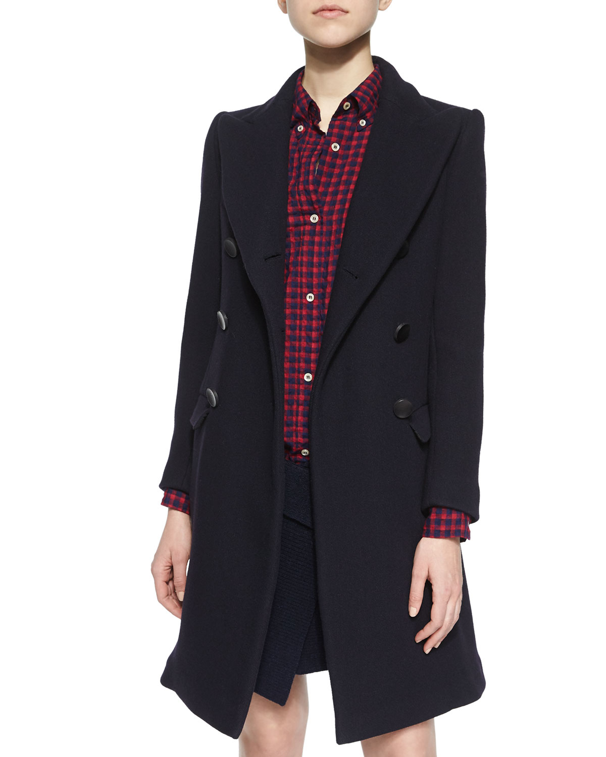 Étoile Isabel Marant Carey Double-breasted Wool-blend Coat in Black - Lyst