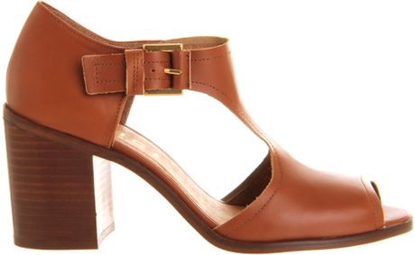 Office Dolly Block Heel Sandal in Brown (tan) | Lyst