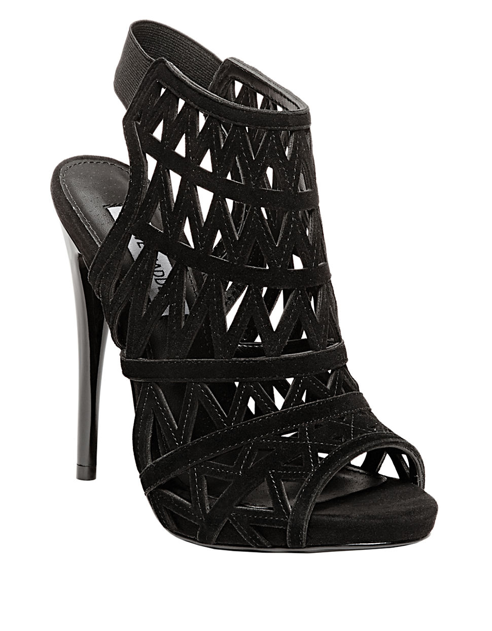 steve madden black open toe heels