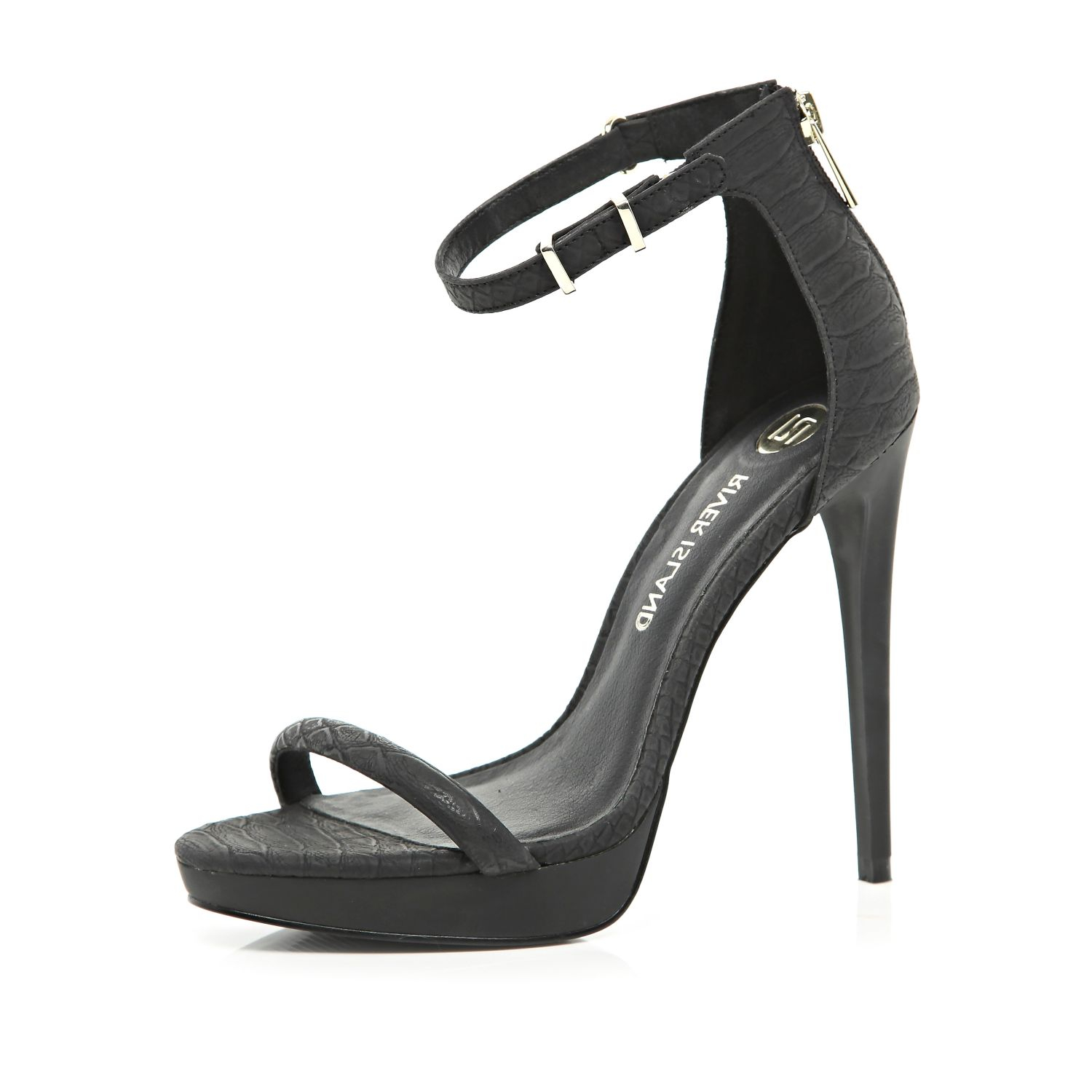 black platform barely there heels