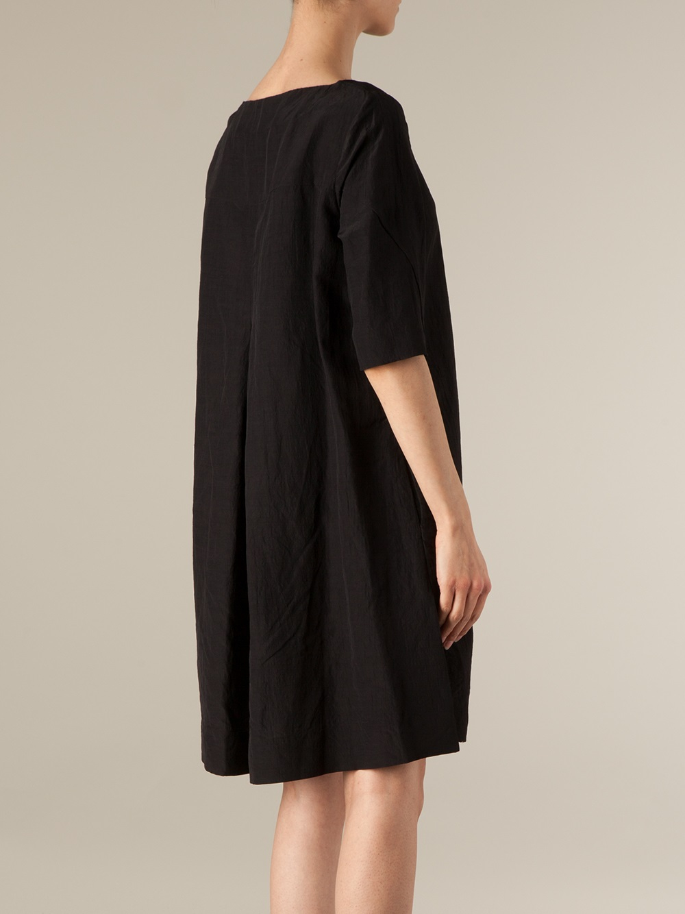 black boat neck dress