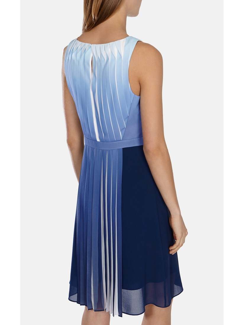 karen millen blue pleated dress