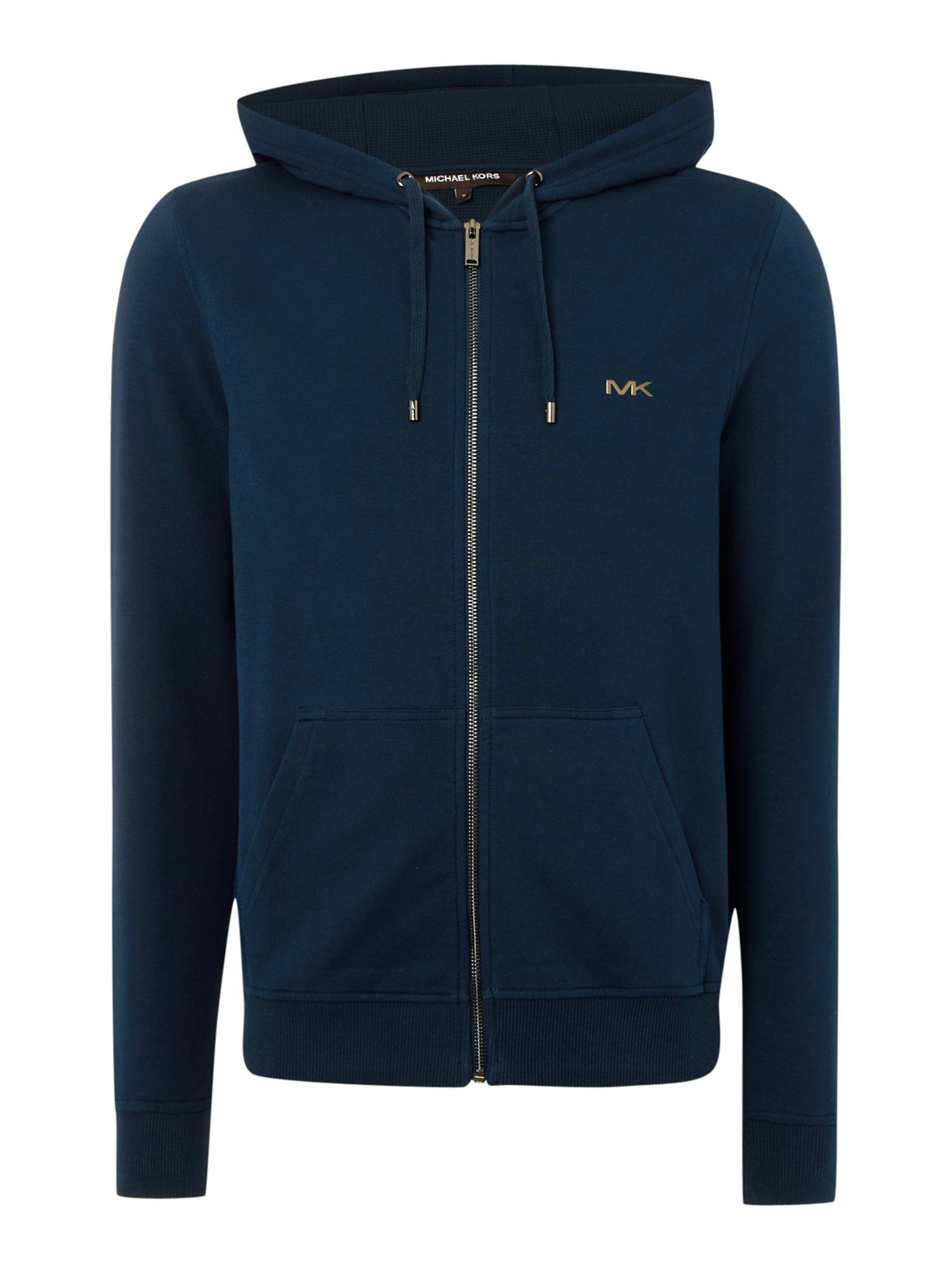 Michael kors Fleece Lined Zip Through Hoodie in Blue for Men Lyst