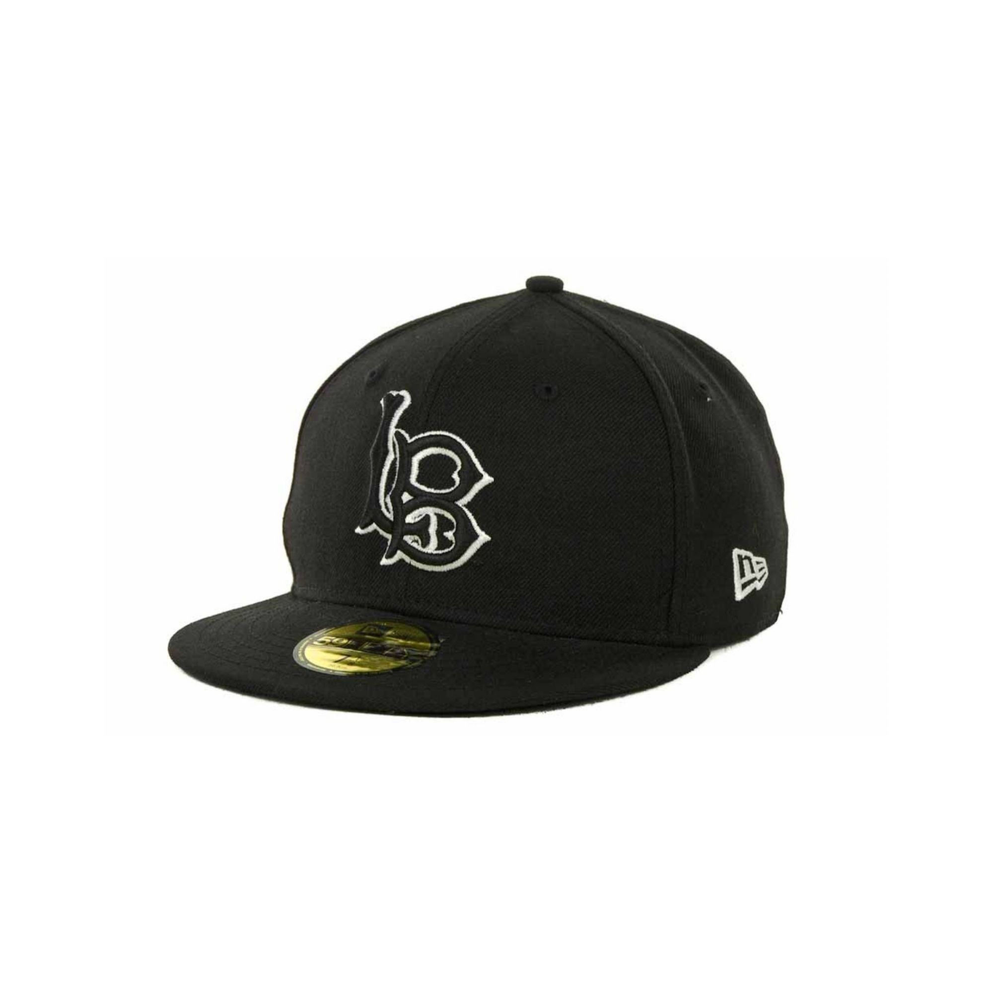KTZ Long Beach State 49ers Black On Black with White 59fifty Cap for Men |  Lyst