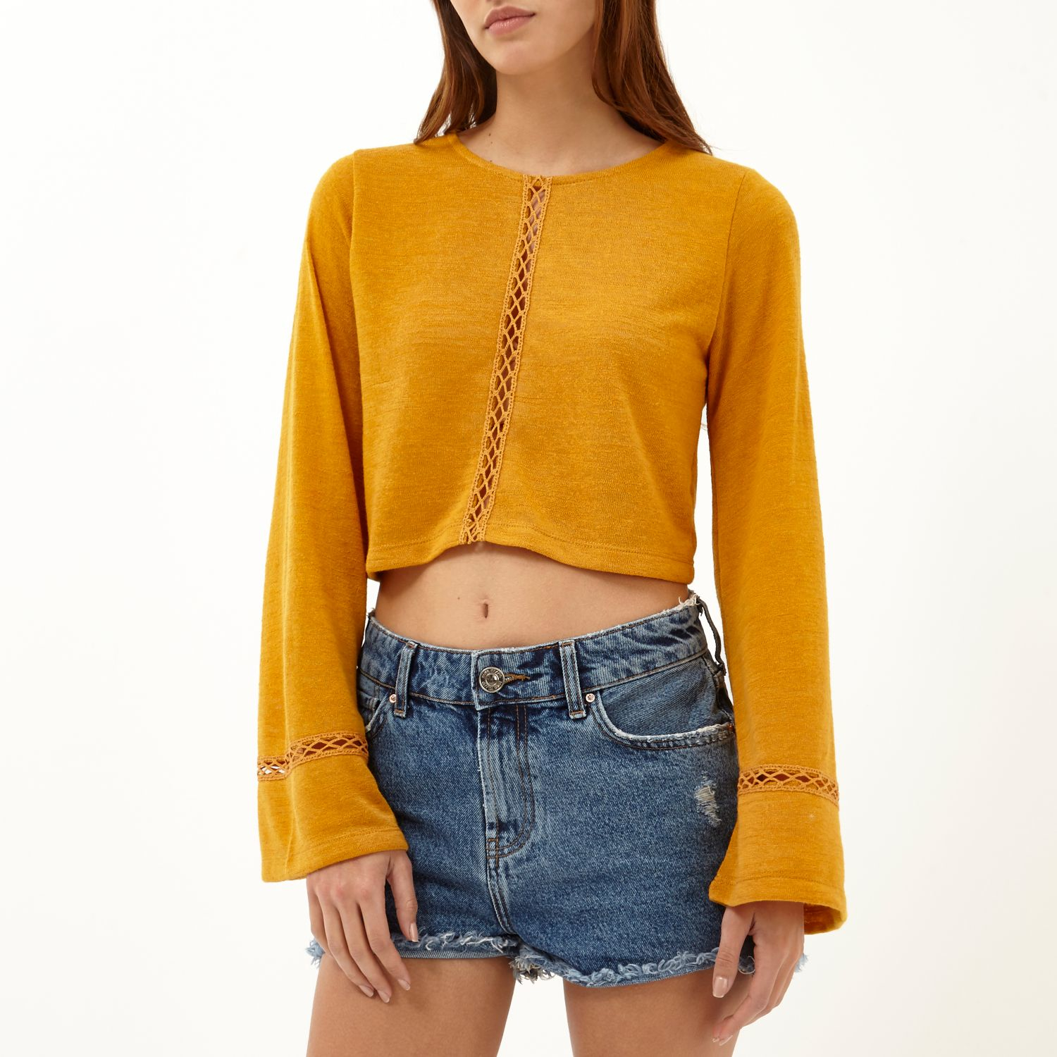 dark yellow womens tops