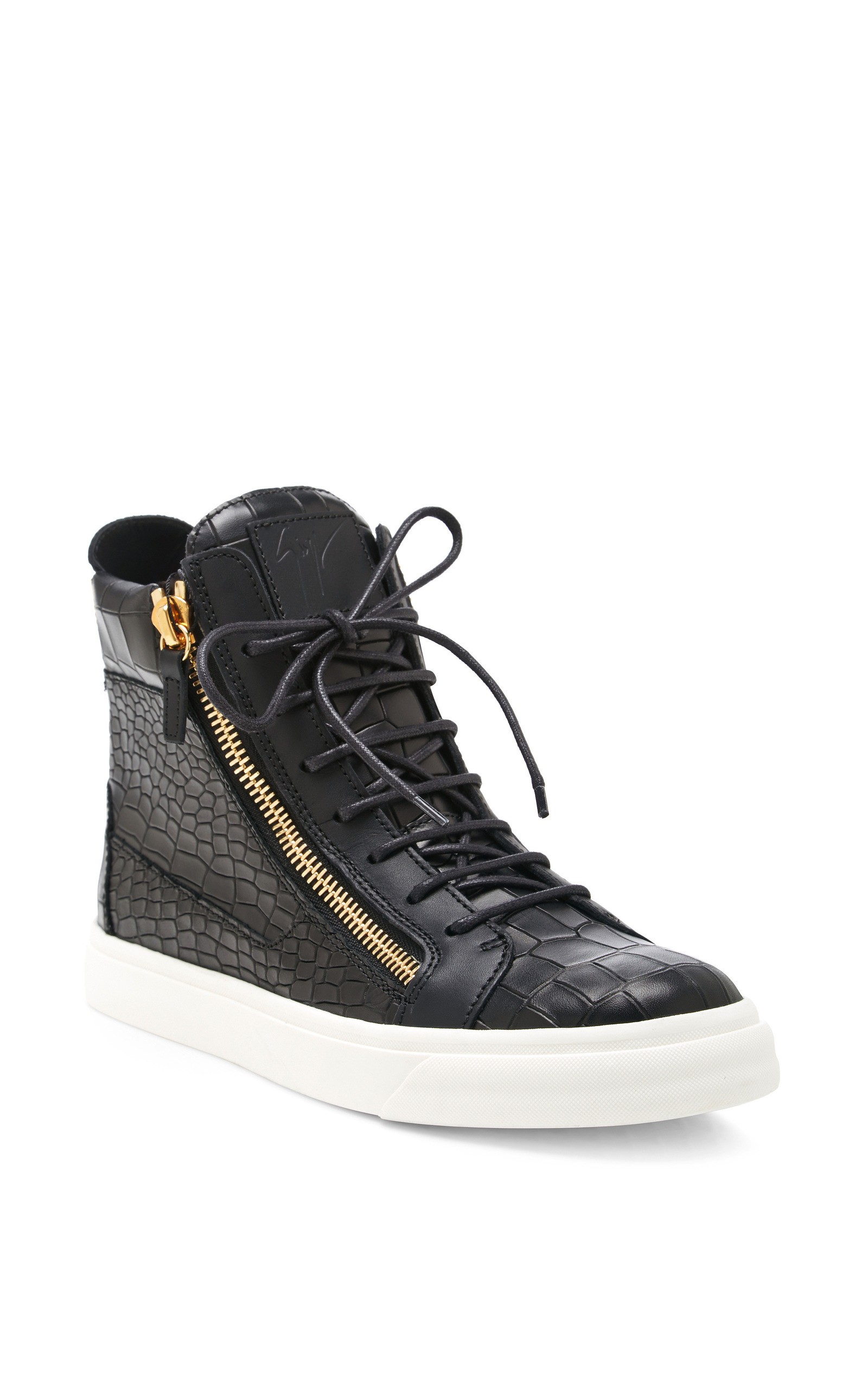 womens black leather high top sneakers