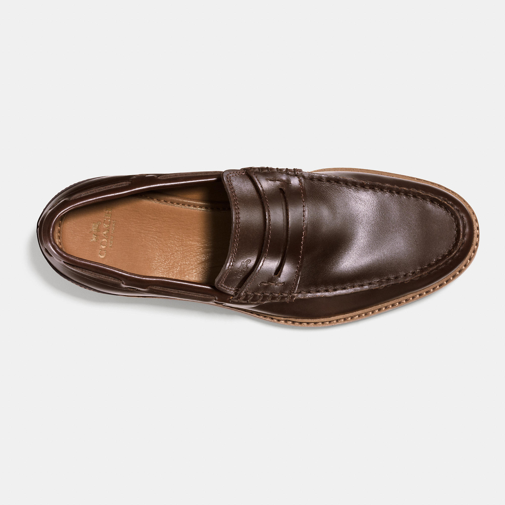 coach black penny loafers