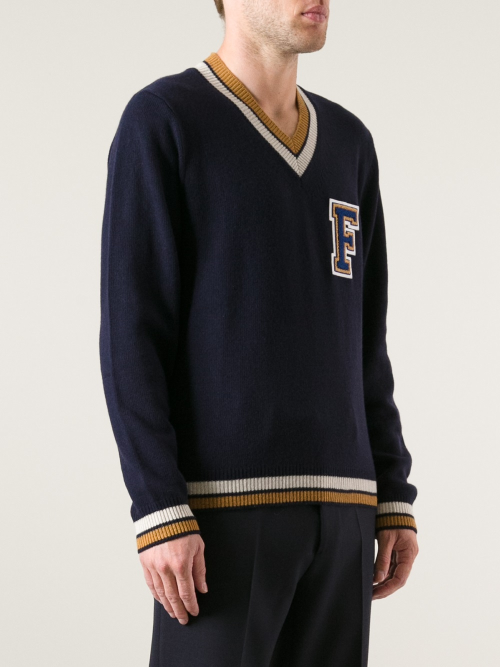 Raf Simons Collegiate Sweater in Blue for Men - Lyst