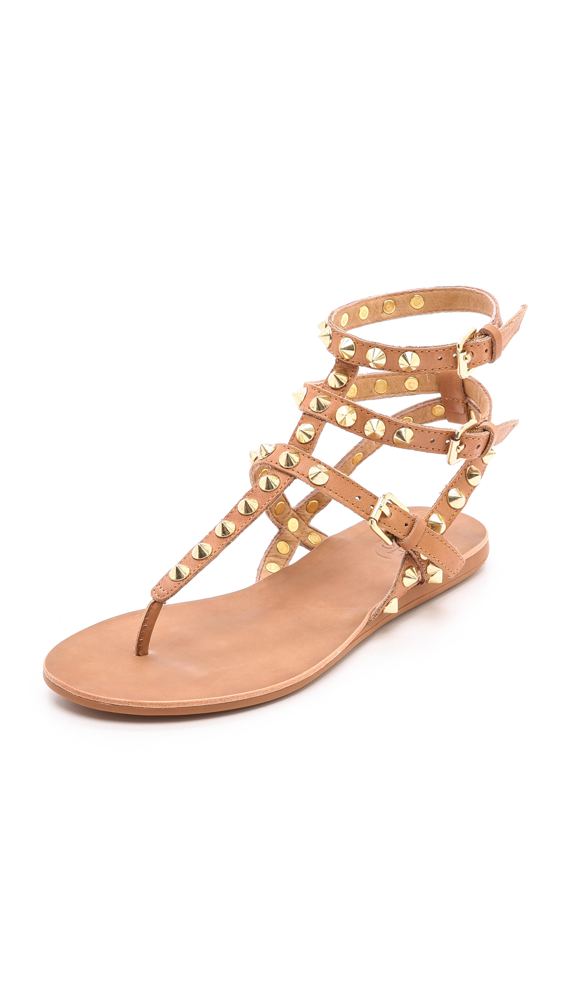 nude studded sandals