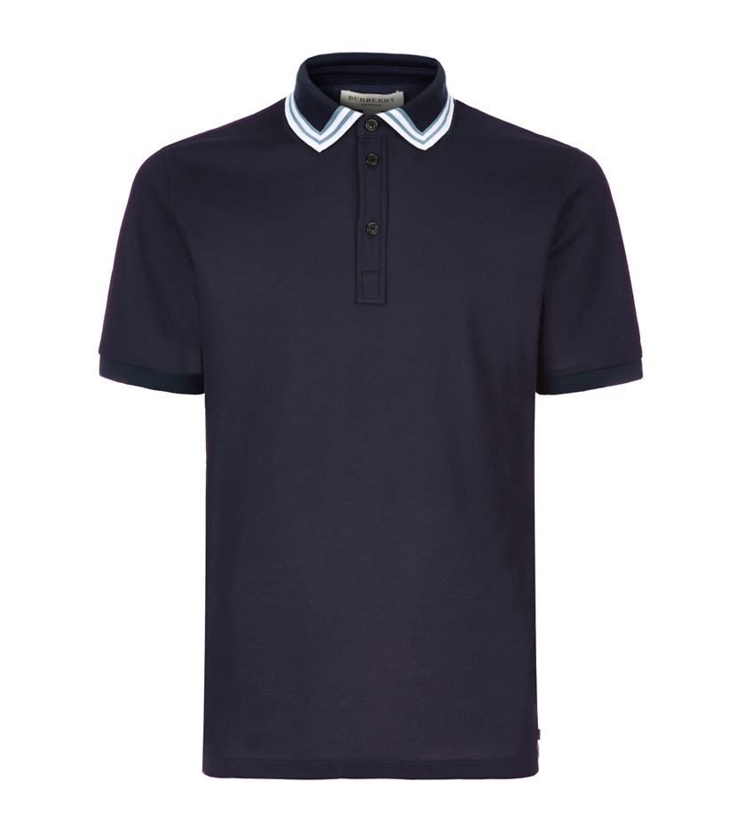 Burberry london Contrast Collar Polo Shirt in Blue for Men | Lyst