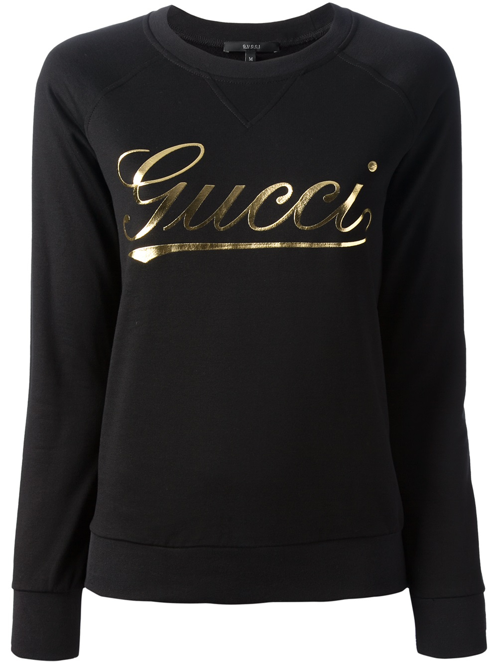Gucci Brand Print Sweater in Black - Lyst