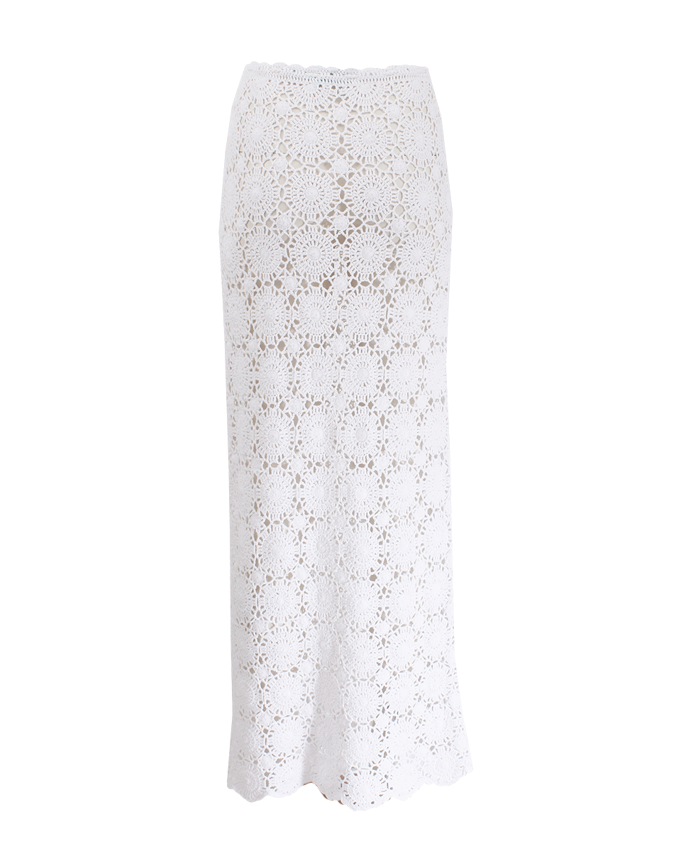 white crochet maxi skirt