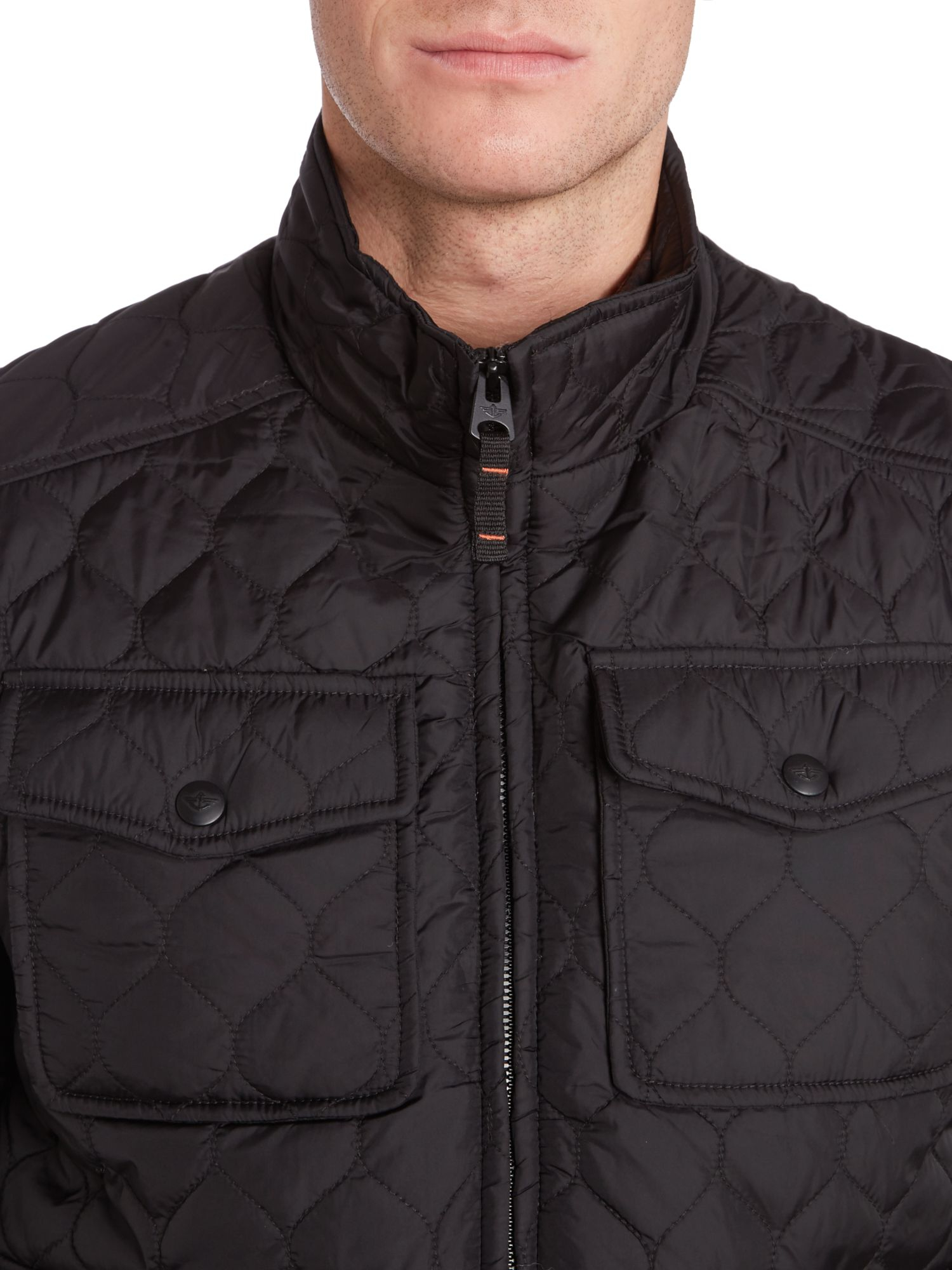 Dockers Quilted Bomber Jacket in Black for Men | Lyst